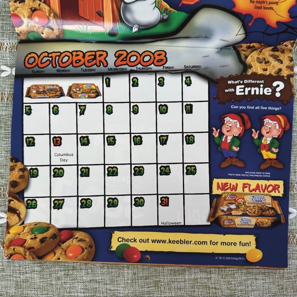 2008- 2009 Vintage Kelloggs Keebler Food Breakfast Calendar - Picture 3 of 6